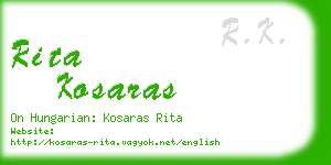 rita kosaras business card